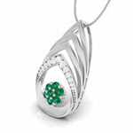 Load image into Gallery viewer, Platinum Diamond Pendant Emerald for Women JL PT P NL8657   Jewelove.US
