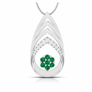 Platinum Diamond Pendant Emerald for Women JL PT P NL8657  Green Jewelove.US