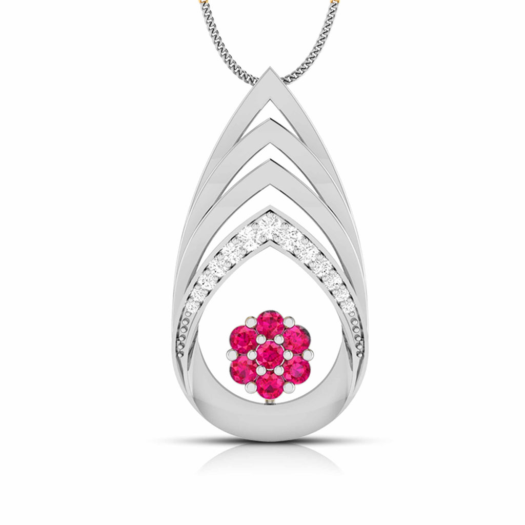Platinum Diamond Pendant Emerald for Women JL PT P NL8657  Red Jewelove.US
