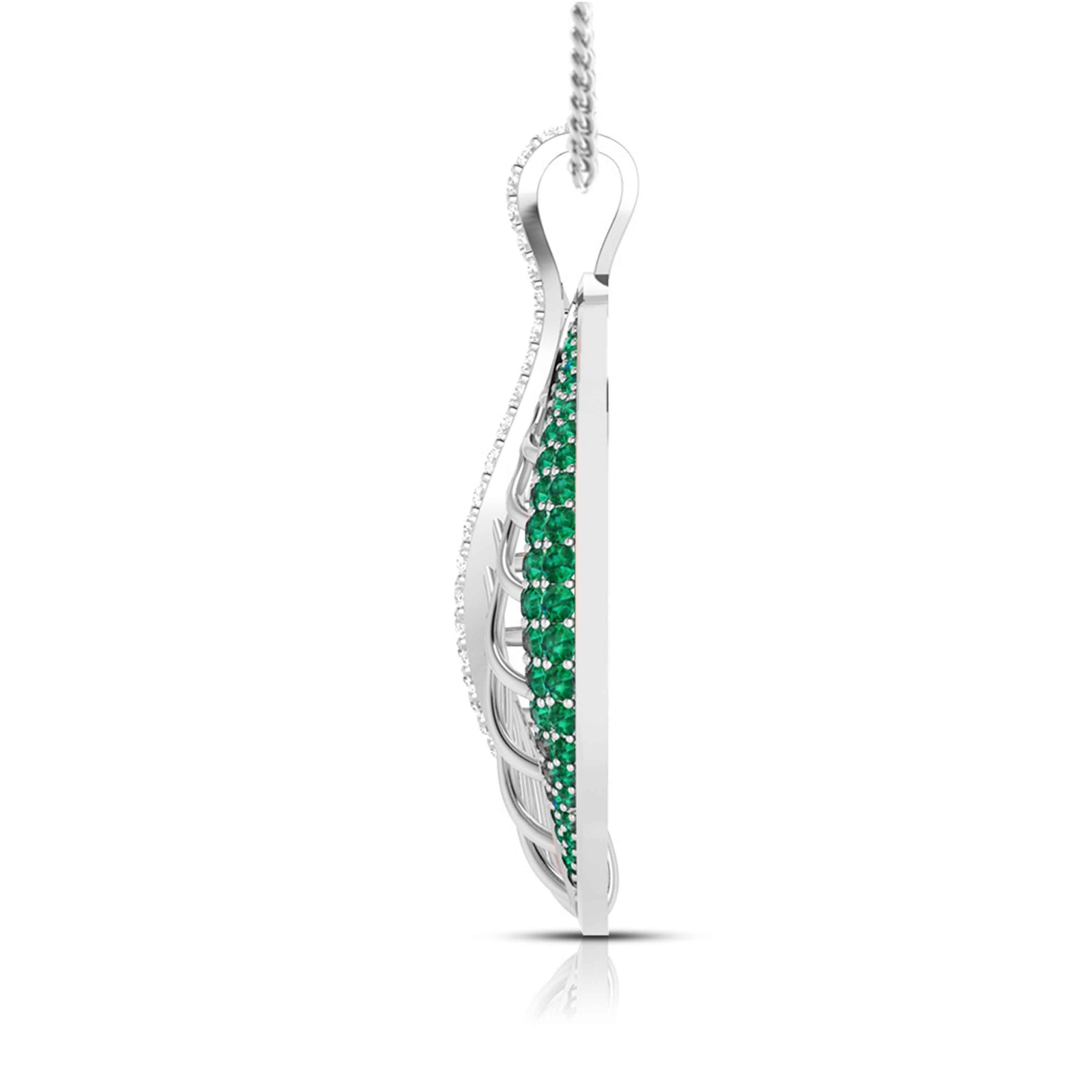 Platinum Diamond Pendant Emerald for Women JL PT P NL8661   Jewelove.US