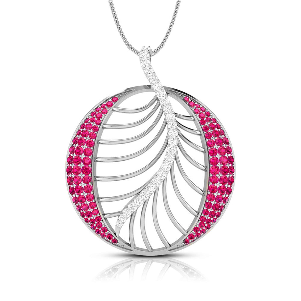 Platinum Diamond Pendant Emerald for Women JL PT P NL8661  Red Jewelove.US