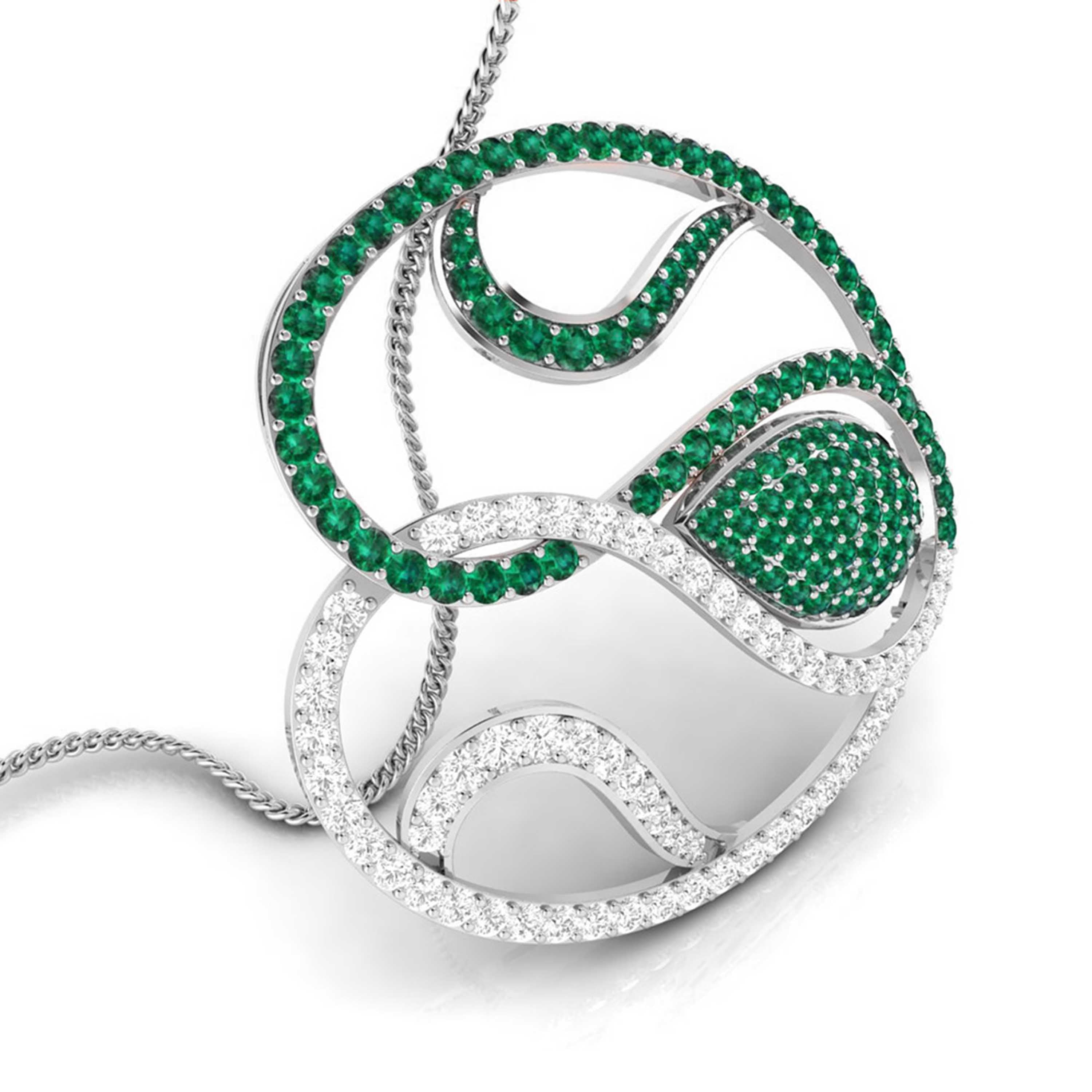 Platinum Diamond Pendant Emerald for Women JL PT P NL8662  Green Jewelove.US