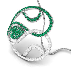 Platinum Diamond Pendant Emerald for Women JL PT P NL8662