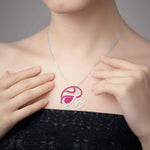Load image into Gallery viewer, Platinum Diamond Pendant Emerald for Women JL PT P NL8662
