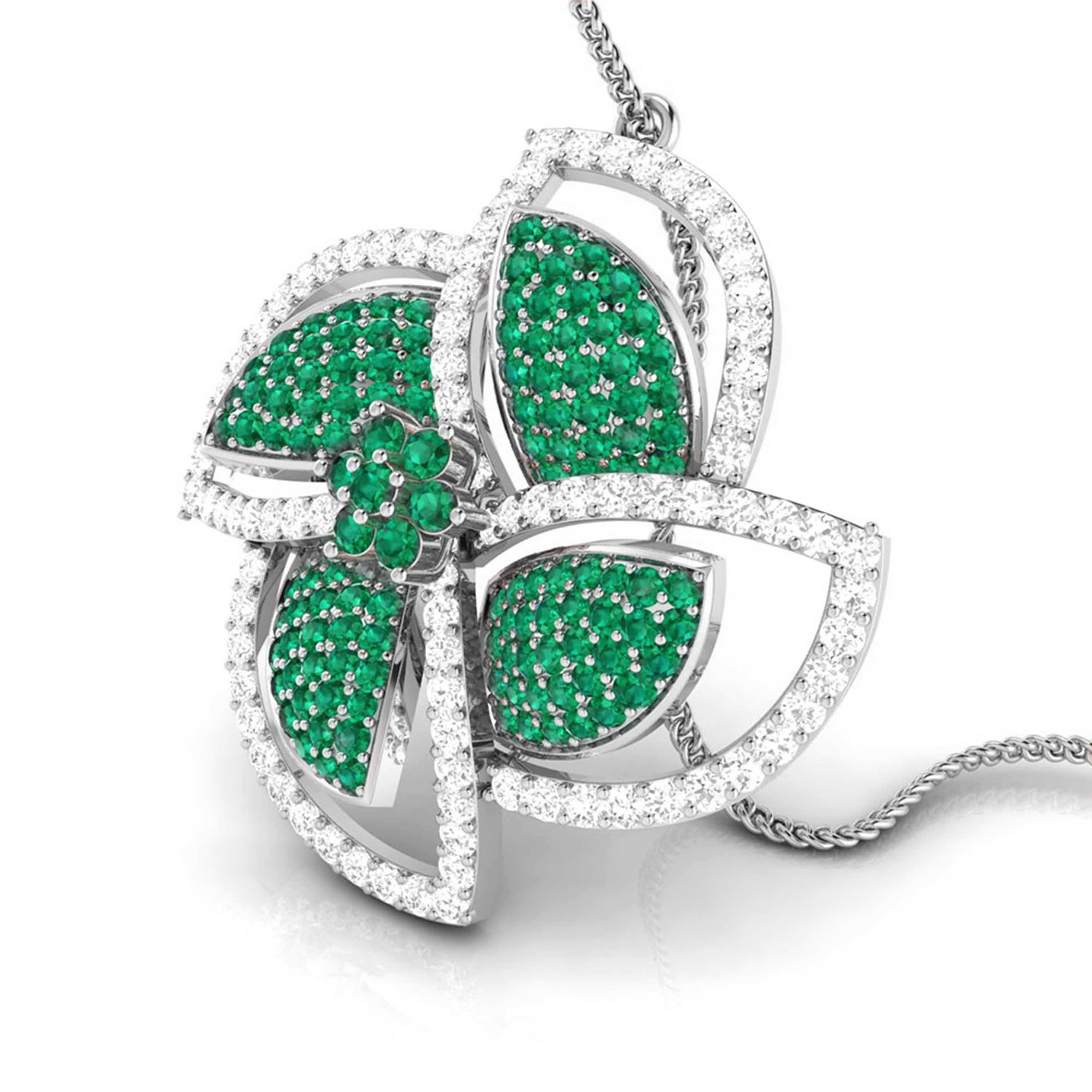 Platinum Diamond Pendant Emerald for Women JL PT P NL8663  Green Jewelove.US
