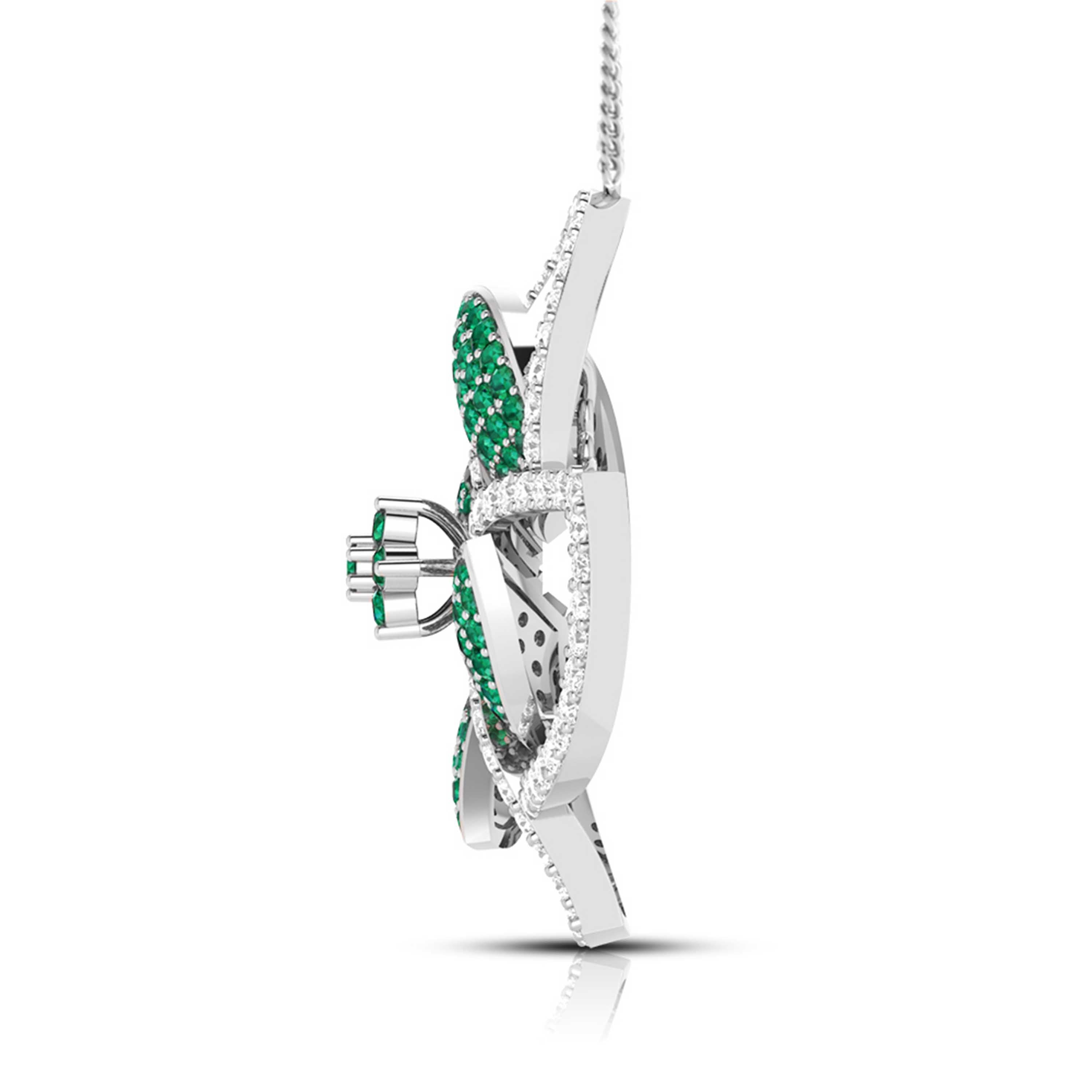 Platinum Diamond Pendant Emerald for Women JL PT P NL8663