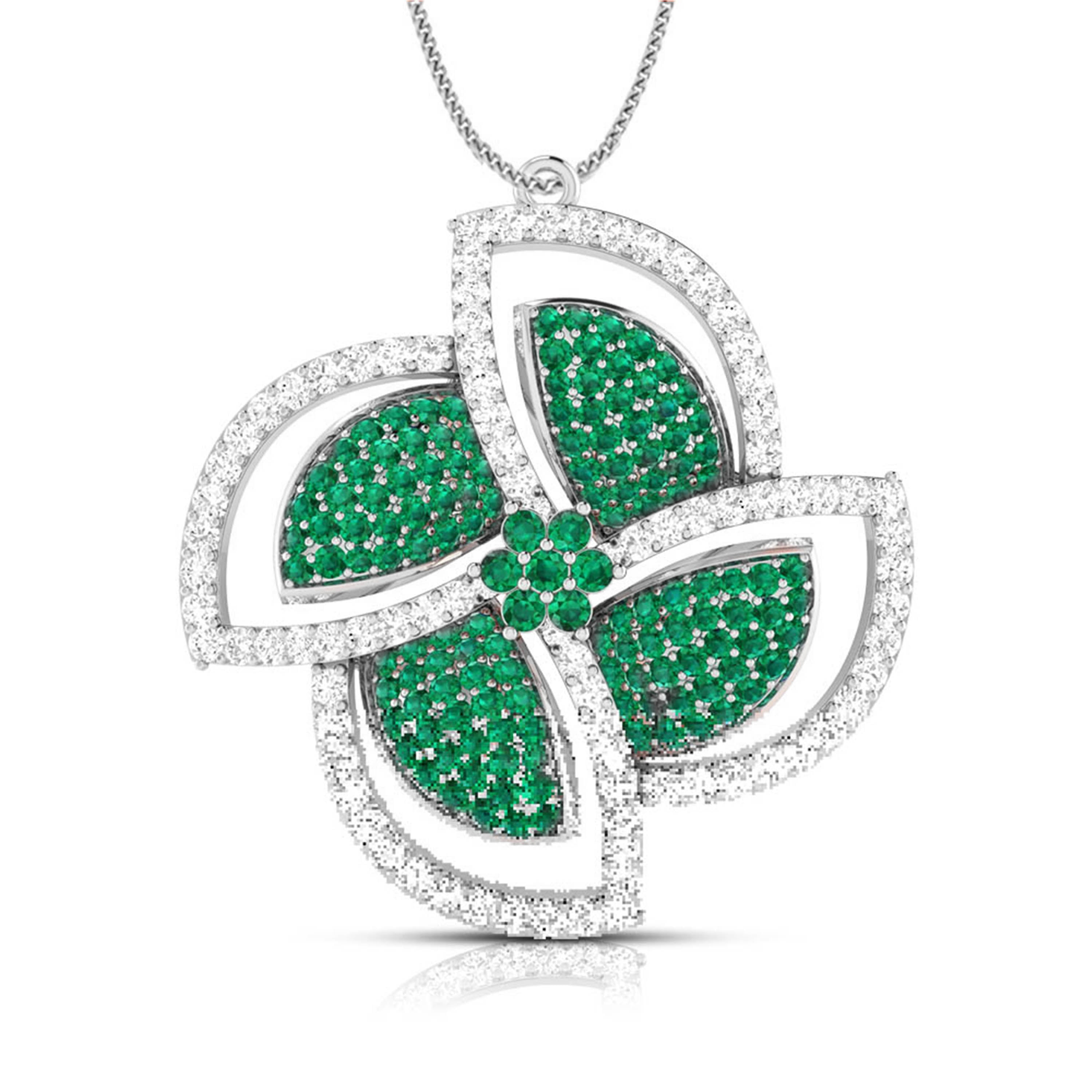 Platinum Diamond Pendant Emerald for Women JL PT P NL8663   Jewelove.US