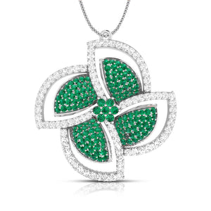 Platinum Diamond Pendant Emerald for Women JL PT P NL8663