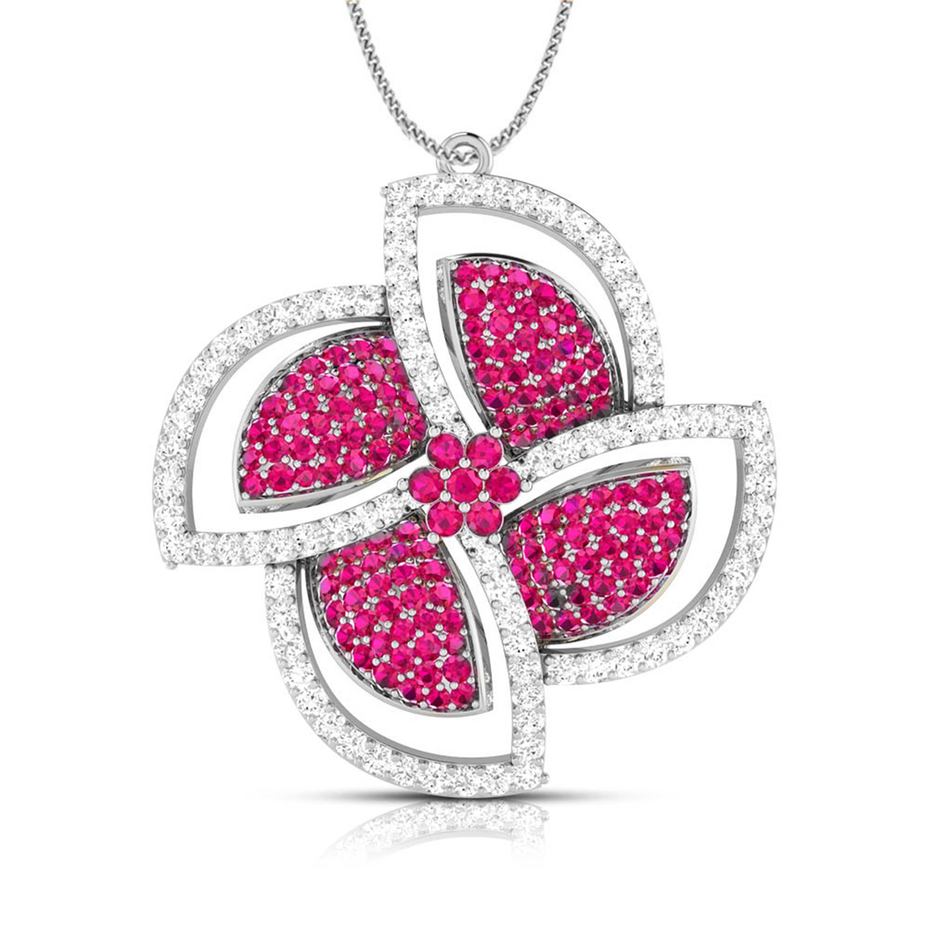 Platinum Diamond Pendant Emerald for Women JL PT P NL8663