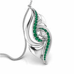Load image into Gallery viewer, Platinum Diamond Pendant with Emerald for Women JL PT P NL8674
