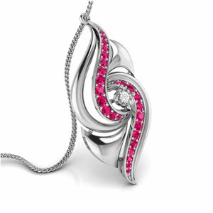 Platinum Diamond Pendant with Emerald for Women JL PT P NL8674