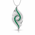 Load image into Gallery viewer, Platinum Diamond Pendant with Emerald for Women JL PT P NL8674  Green Jewelove.US

