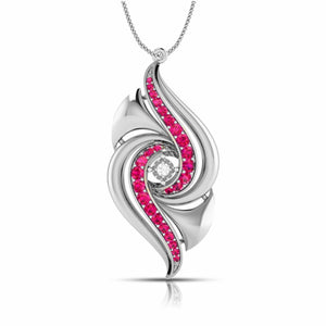 Platinum Diamond Pendant with Emerald for Women JL PT P NL8674