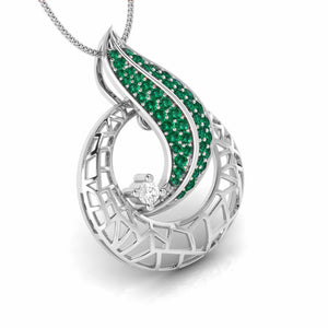 Platinum Diamond Pendant with Emerald for Women JL PT P NL8676   Jewelove.US