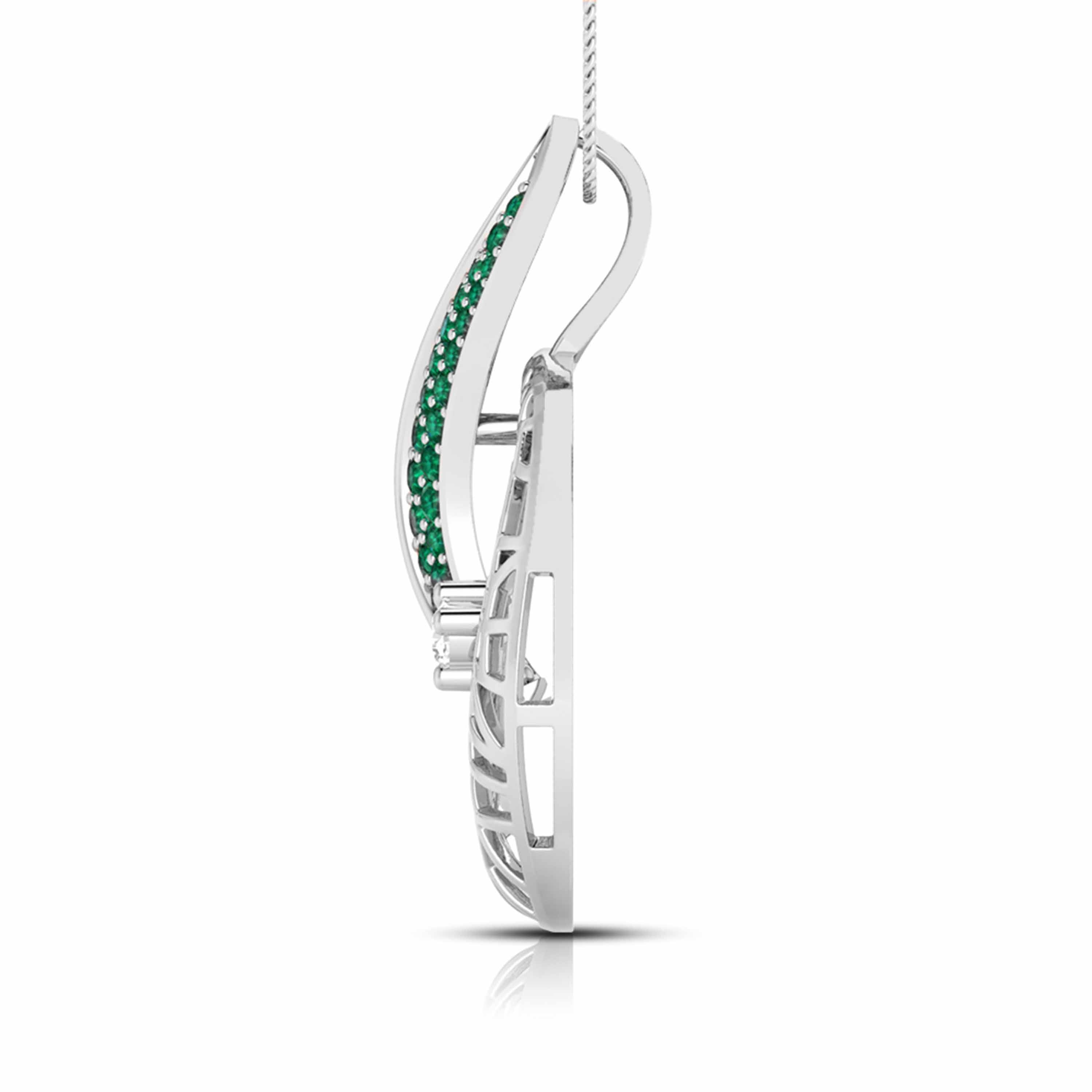 Platinum Diamond Pendant with Emerald for Women JL PT P NL8676   Jewelove.US