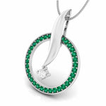 Load image into Gallery viewer, Platinum Diamond Pendant Emerald for Women JL PT P NL8682   Jewelove.US
