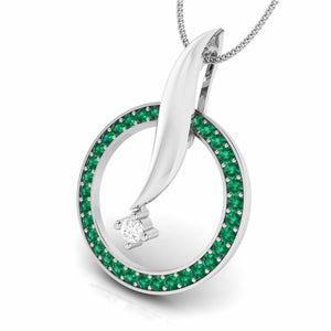 Platinum Diamond Pendant Emerald for Women JL PT P NL8682   Jewelove.US