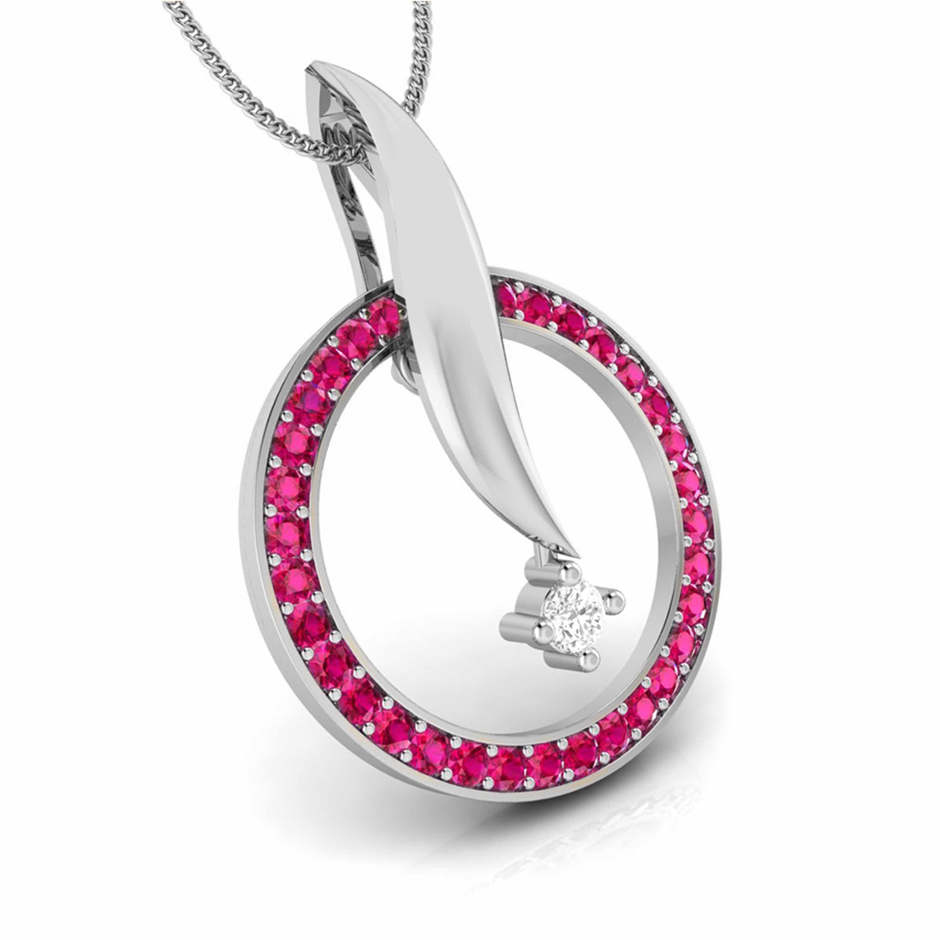 Platinum Diamond Pendant Emerald for Women JL PT P NL8682