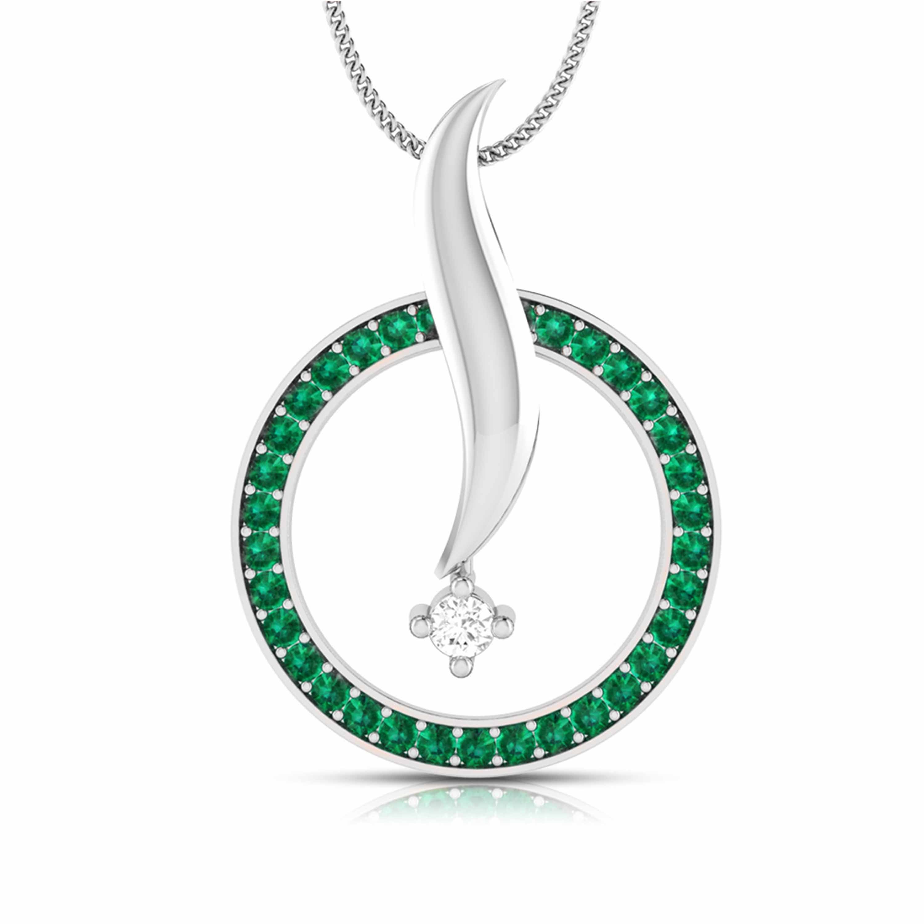 Platinum Diamond Pendant Emerald for Women JL PT P NL8682  Green Jewelove.US