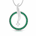 Load image into Gallery viewer, Platinum Diamond Pendant Emerald for Women JL PT P NL8682
