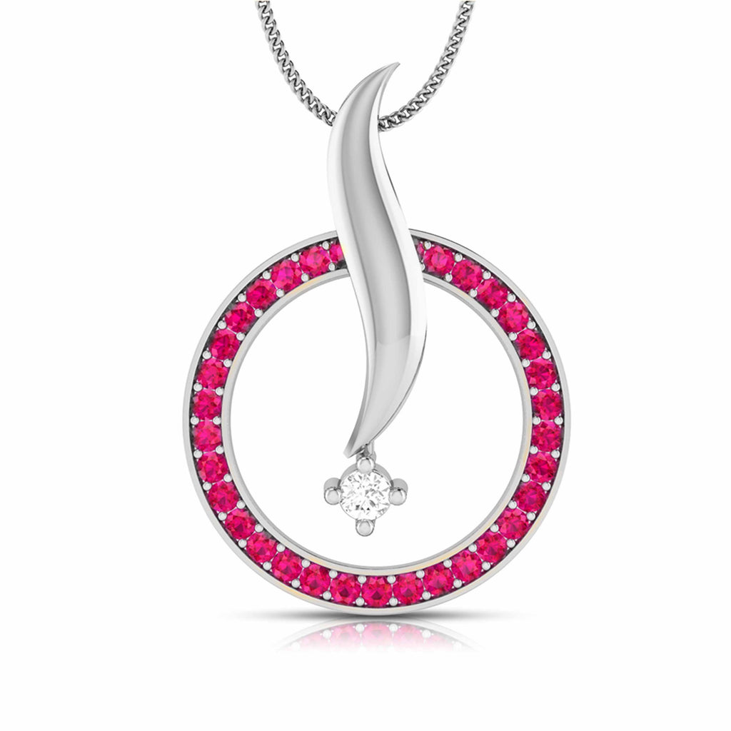 Platinum Diamond Pendant Emerald for Women JL PT P NL8682  Red Jewelove.US