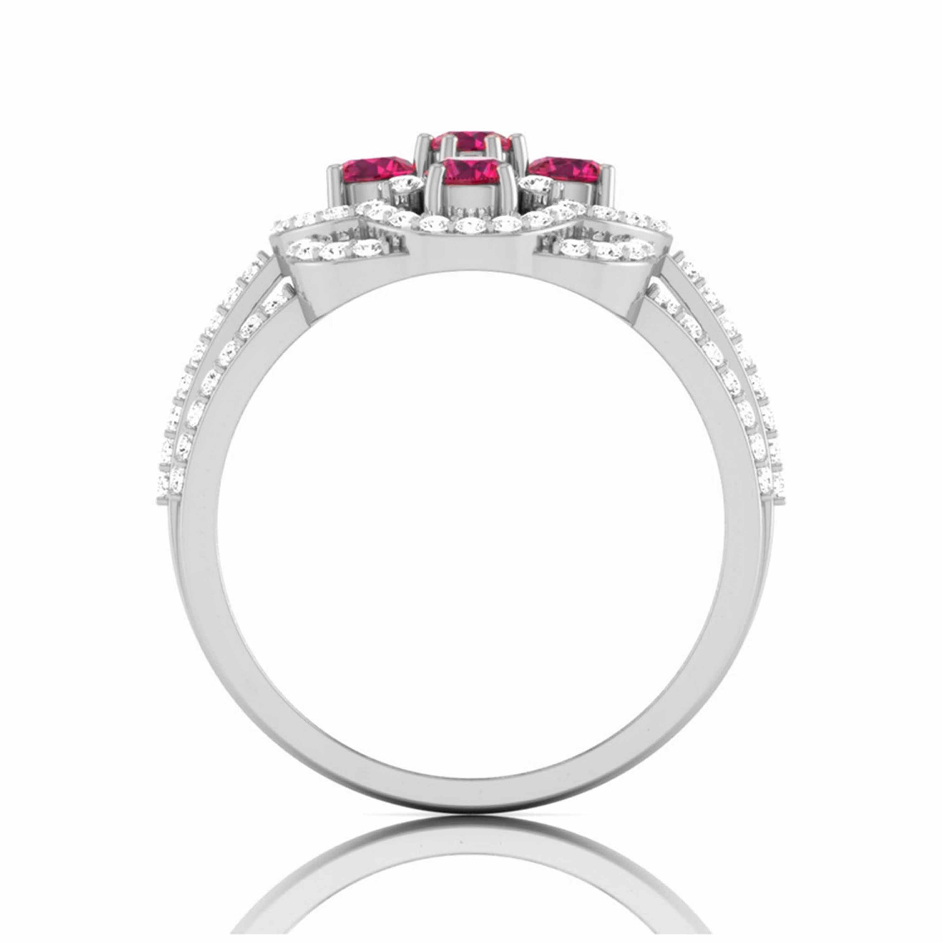 Designer Platinum Diamond Ruby Engagement Ring JL PT R8116   Jewelove