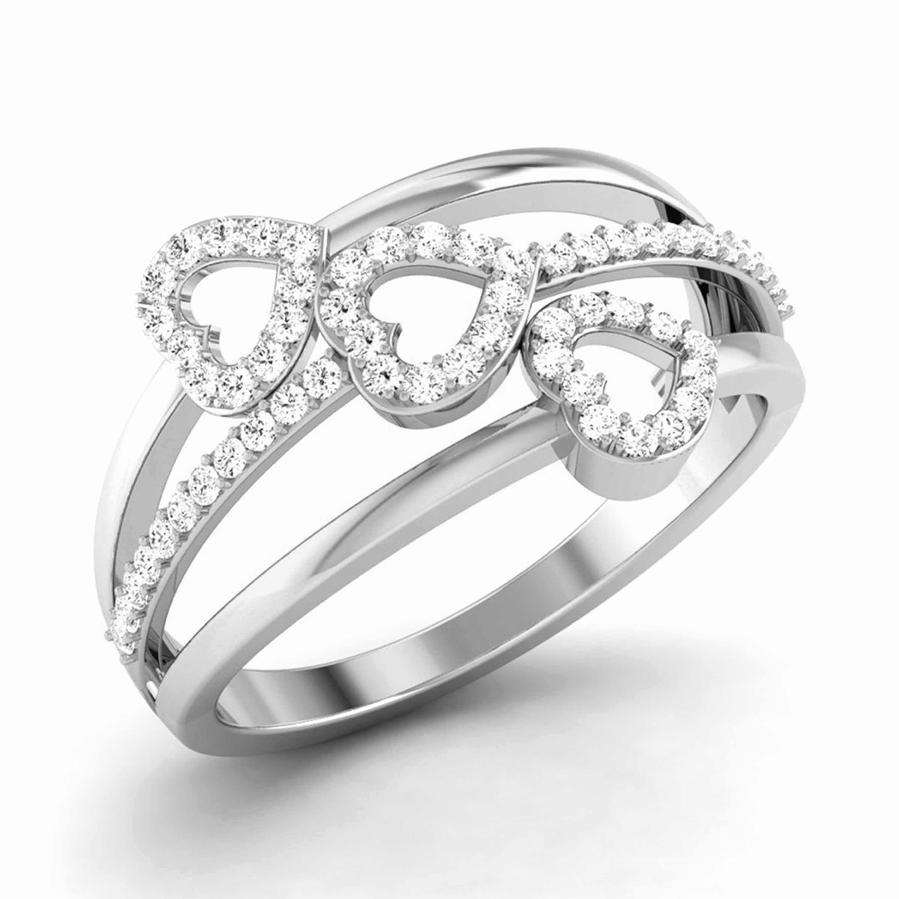 Designer Platinum Diamond Heart Ring JL PT R 8122