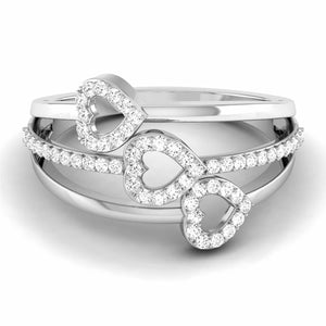 Designer Platinum Diamond Heart Ring JL PT R 8122   Jewelove.US