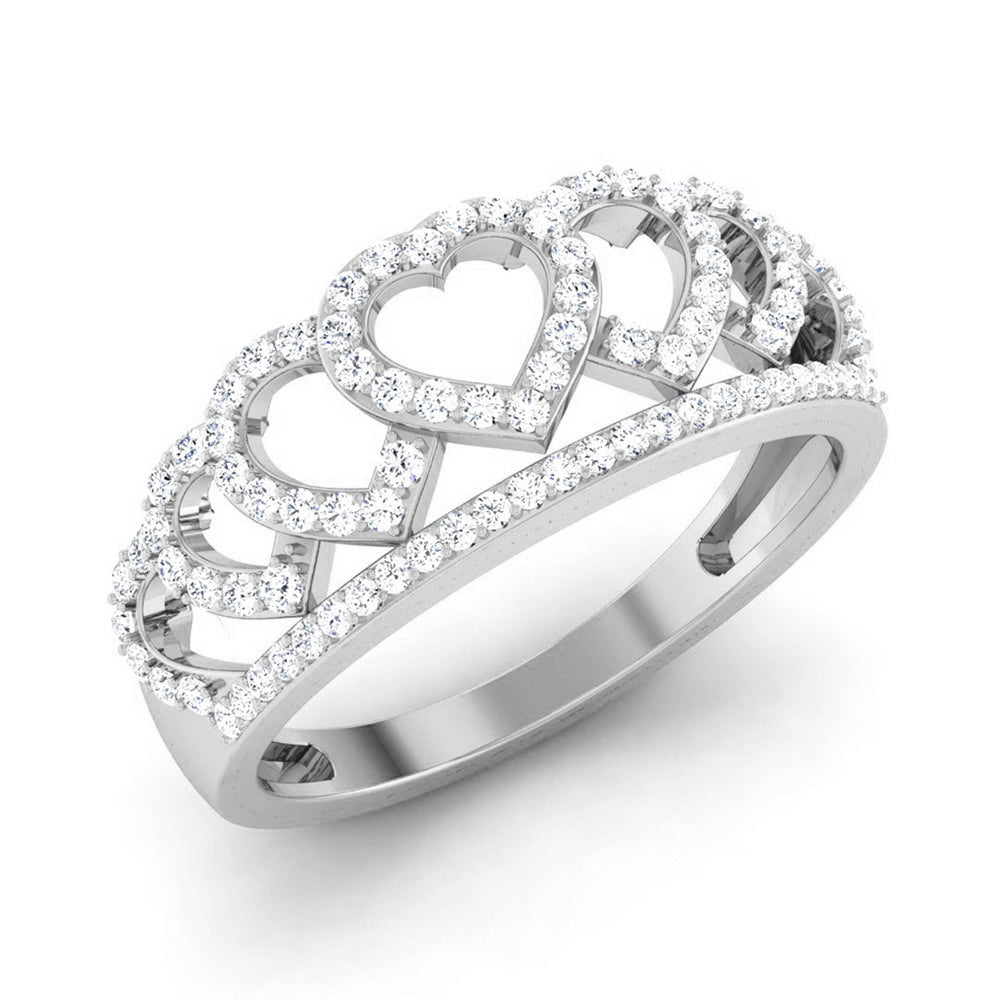 Designer Platinum Heart Diamond Ring JL PT R 8123