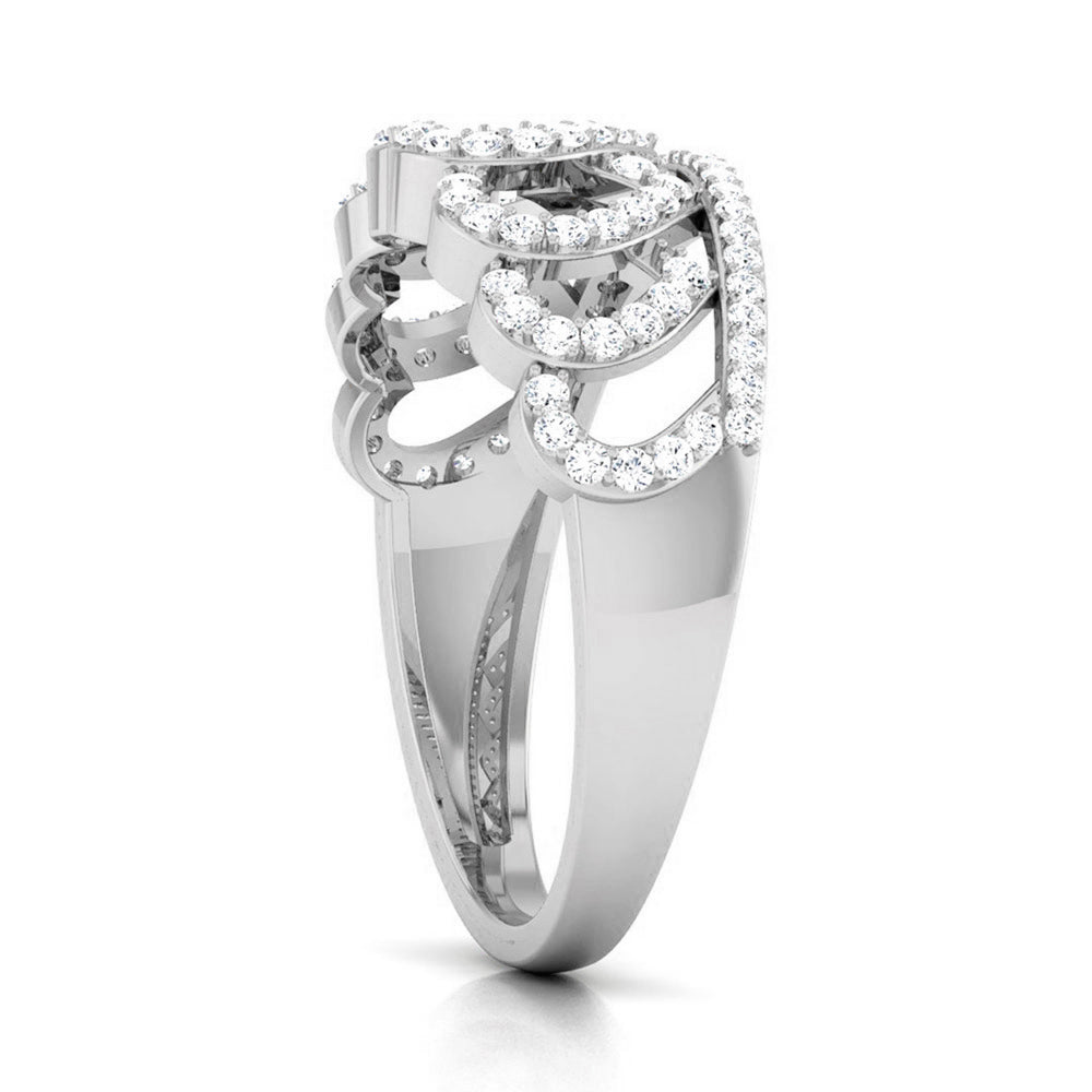 Designer Platinum Heart Diamond Ring JL PT R 8123   Jewelove.US