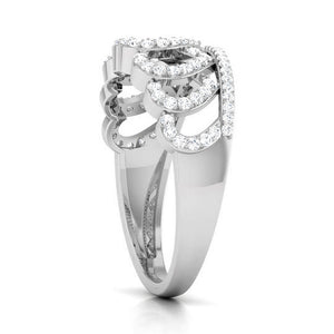 Designer Platinum Heart Diamond Ring JL PT R 8123   Jewelove.US