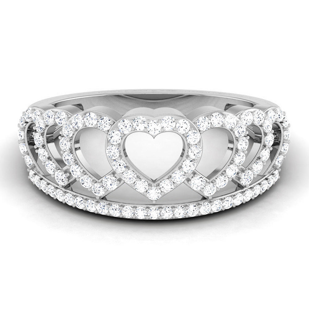Designer Platinum Heart Diamond Ring JL PT R 8123   Jewelove.US