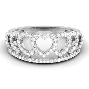Designer Platinum Heart Diamond Ring JL PT R 8123   Jewelove.US