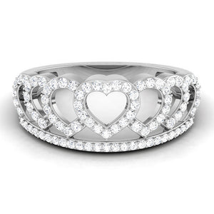 Designer Platinum Heart Diamond Ring JL PT R 8123
