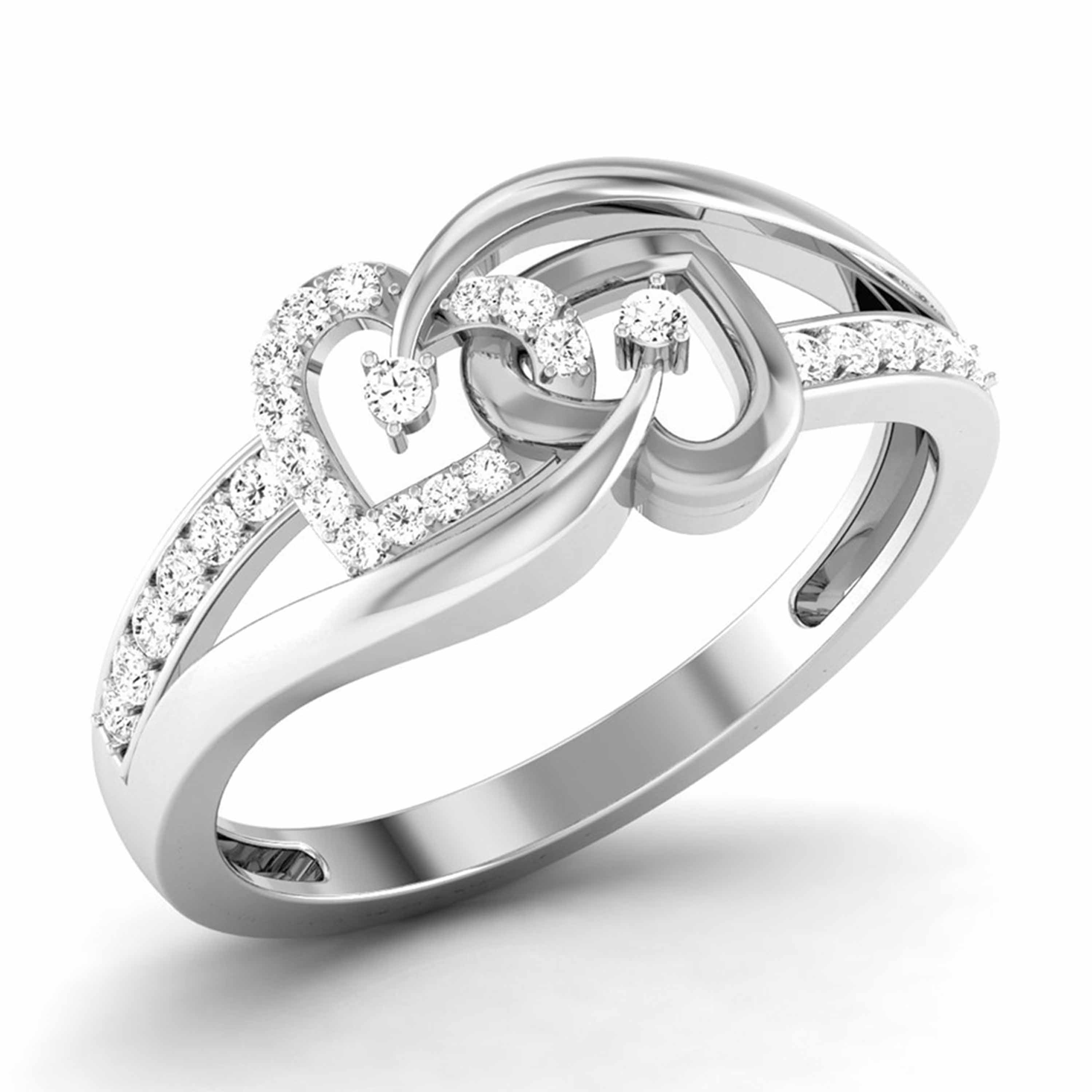 Designer Platinum Heart Diamond Ring JL PT R 8146