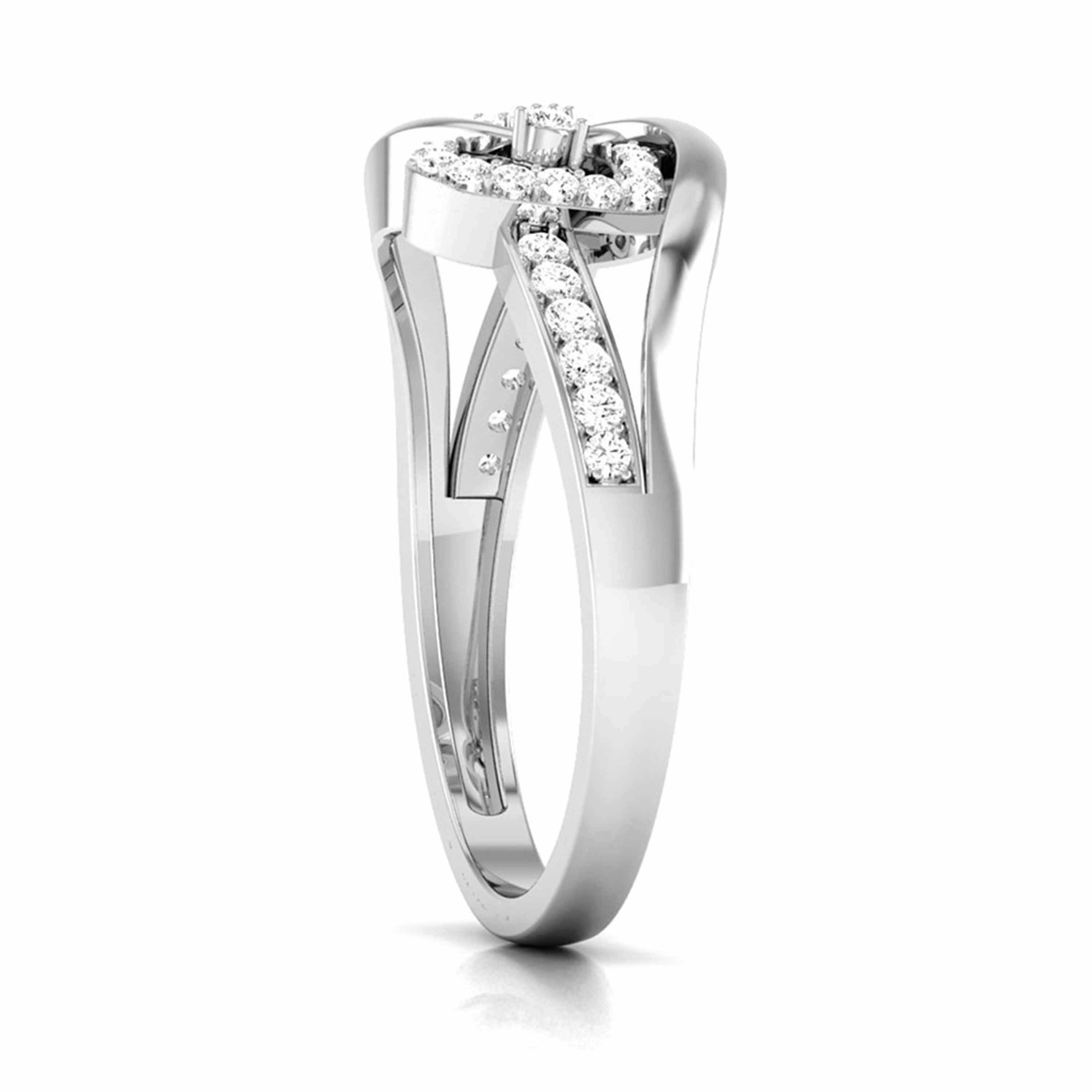 Designer Platinum Heart Diamond Ring JL PT R 8146