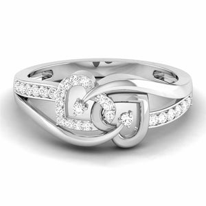 Designer Platinum Heart Diamond Ring JL PT R 8146
