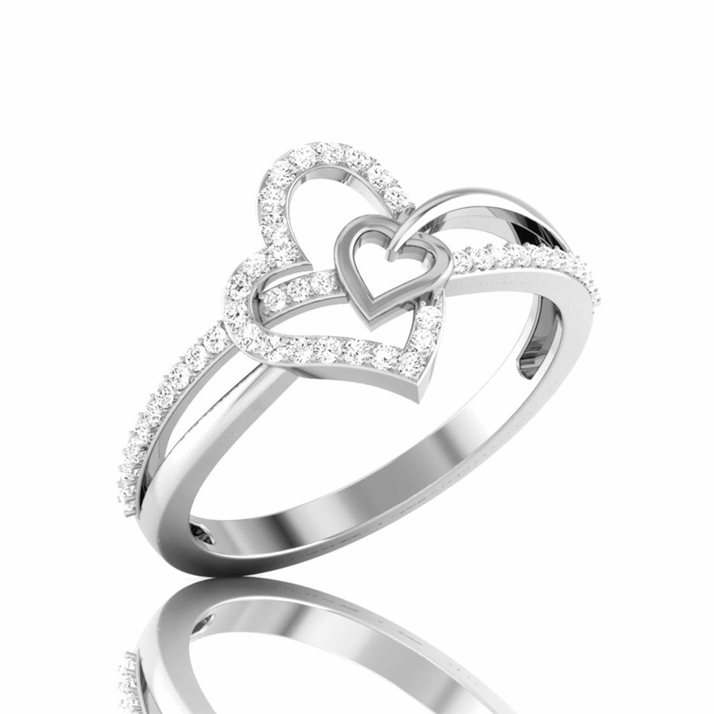 Designer Platinum Heart Diamond Ring JL PT R 8147  VVS-GH Jewelove.US