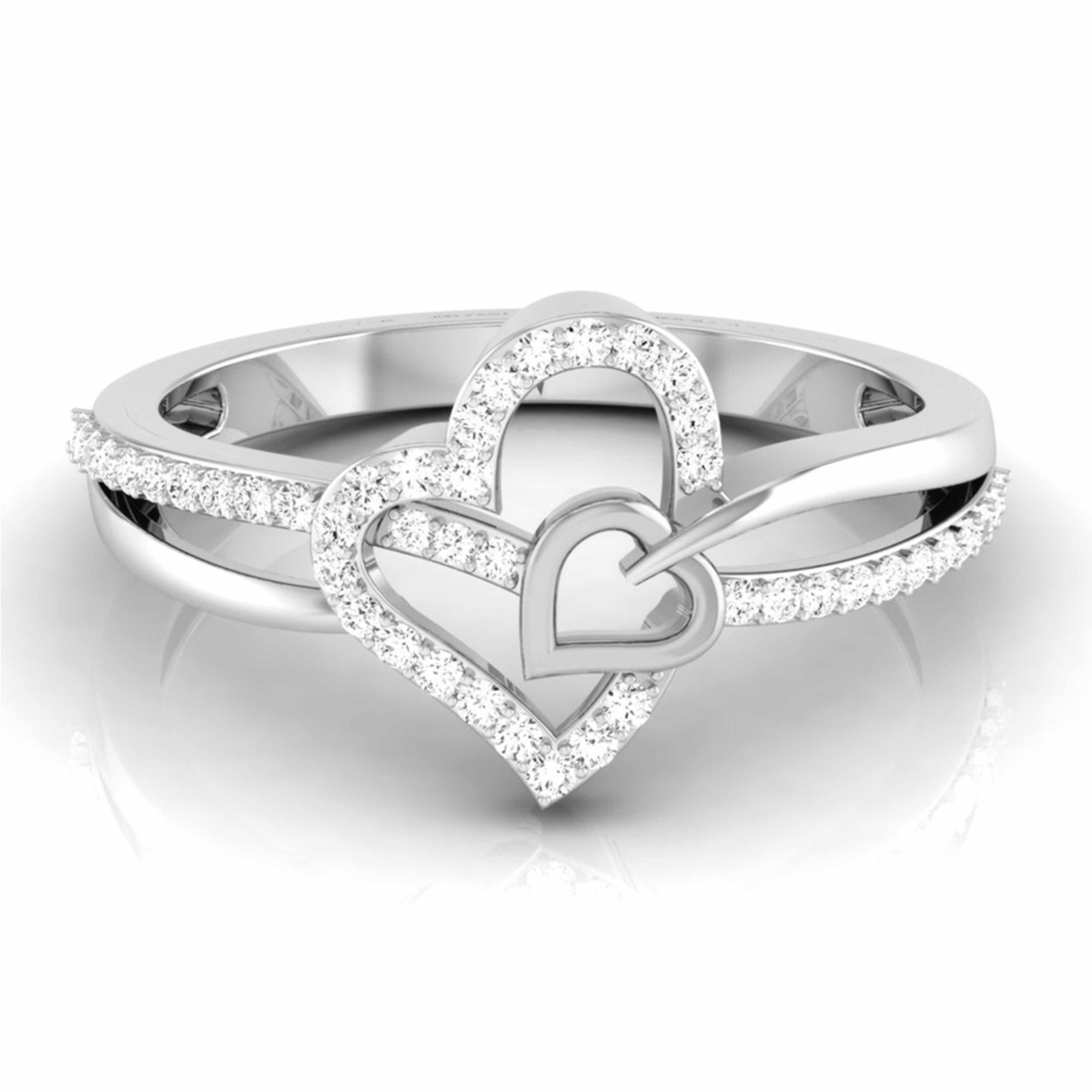 Designer Platinum Heart Diamond Ring JL PT R 8147   Jewelove.US