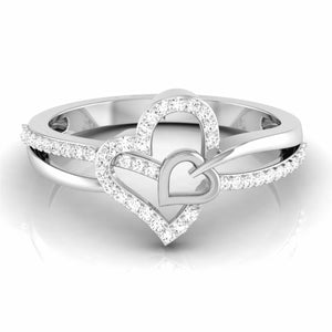 Designer Platinum Heart Diamond Ring JL PT R 8147