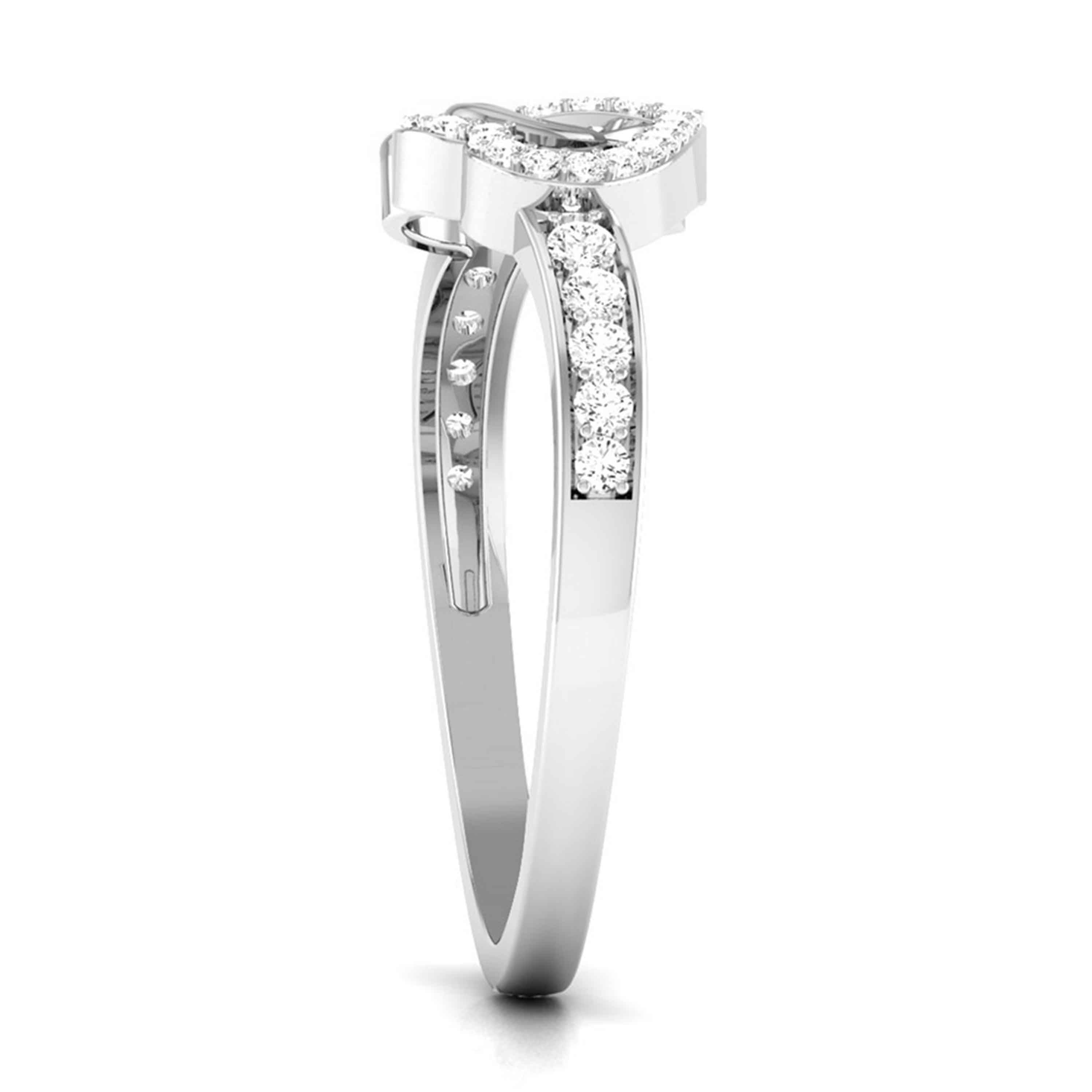 Designer Platinum Heart Diamond Ring JL PT R 8148