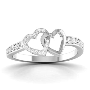 Designer Platinum Heart Diamond Ring JL PT R 8148   Jewelove.US