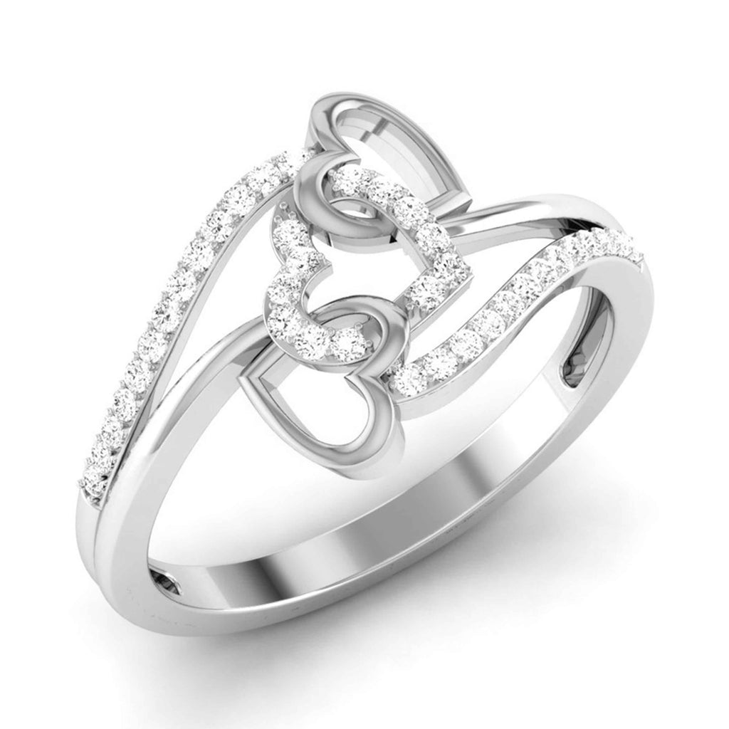 Designer Platinum Heart Diamond Ring JL PT R 8149  VVS-GH Jewelove.US