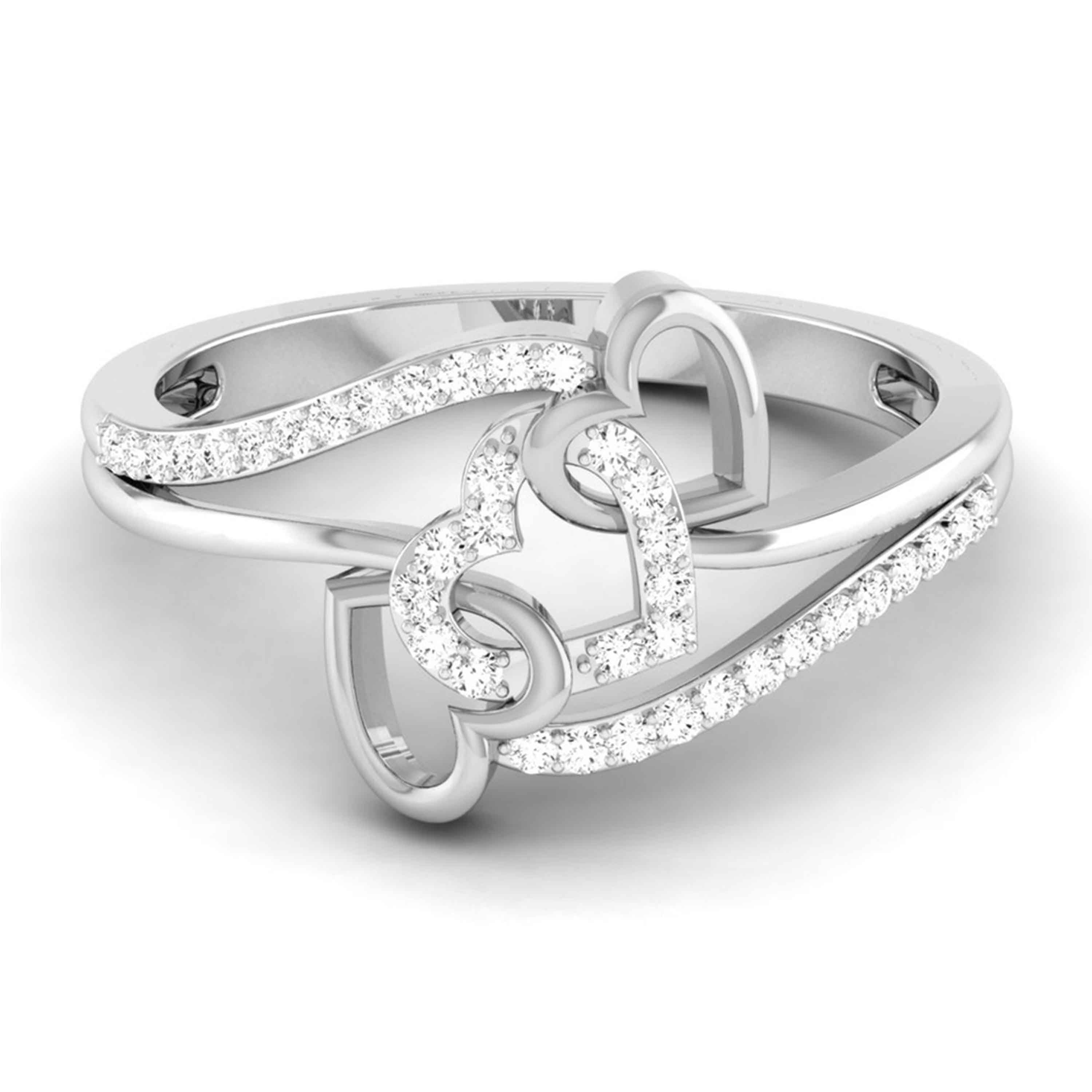 Designer Platinum Heart Diamond Ring JL PT R 8149   Jewelove.US