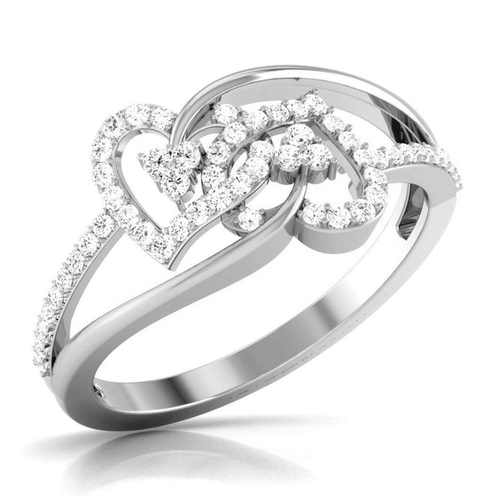 Designer Platinum Heart Diamond Ring JL PT R 8150  VVS-GH Jewelove.US