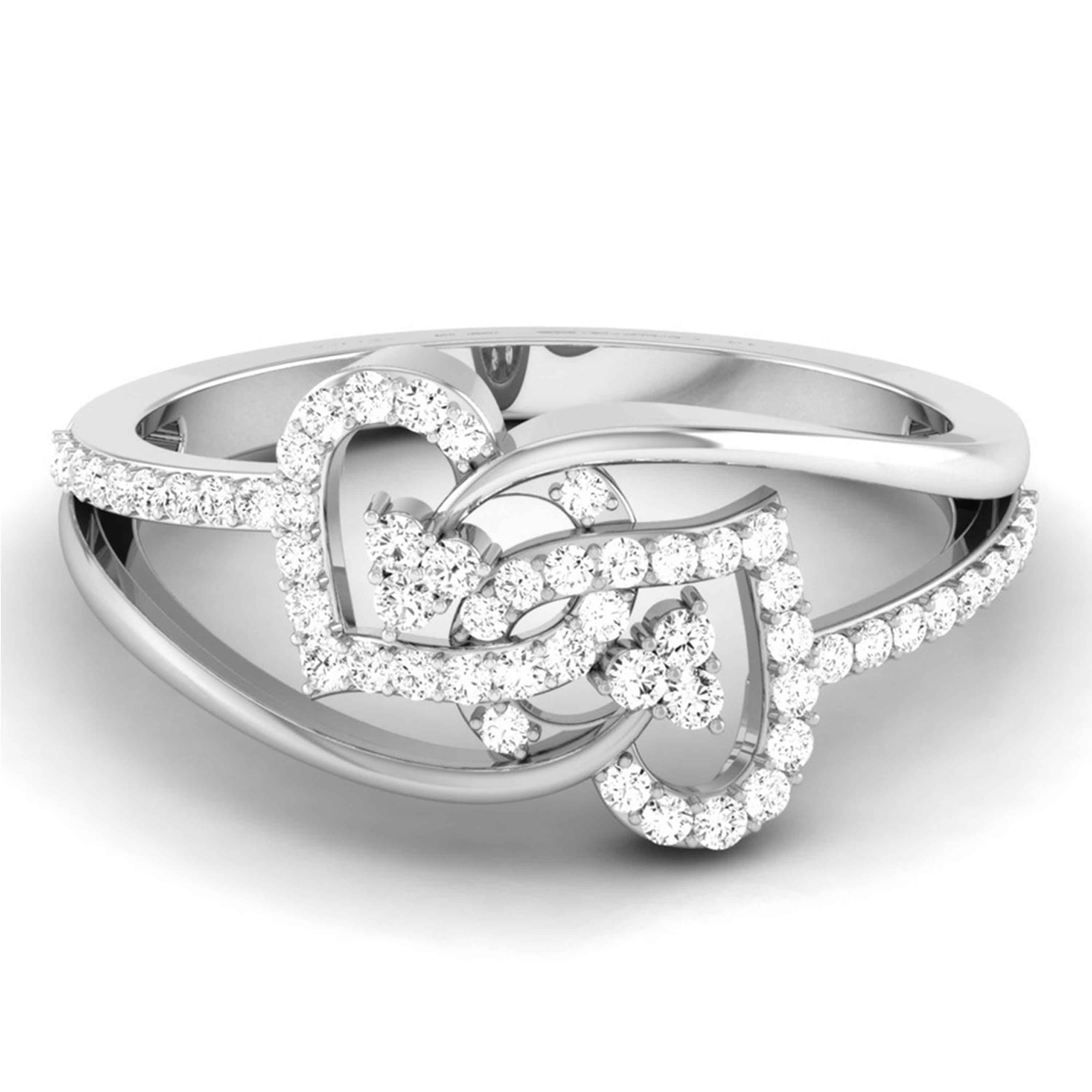Designer Platinum Heart Diamond Ring JL PT R 8150   Jewelove.US