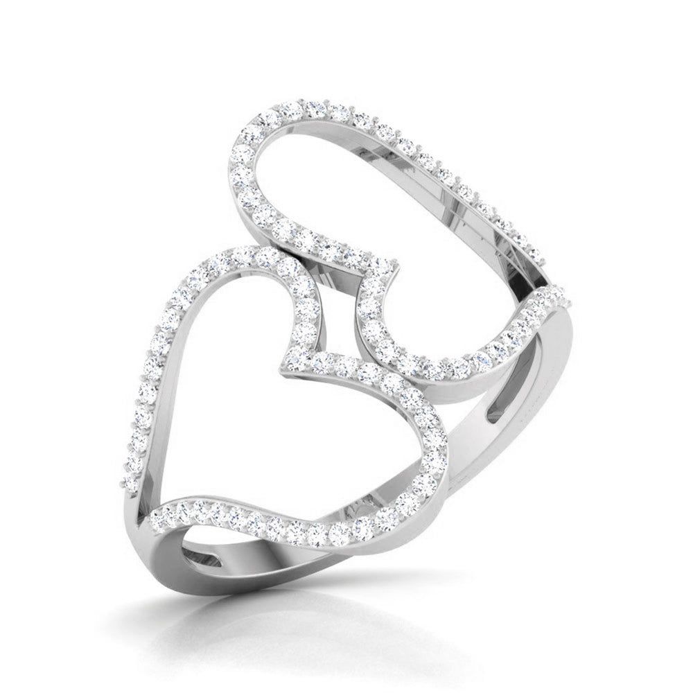 Designer Platinum Heart Diamond Ring JL PT R 8151  VVS-GH Jewelove.US