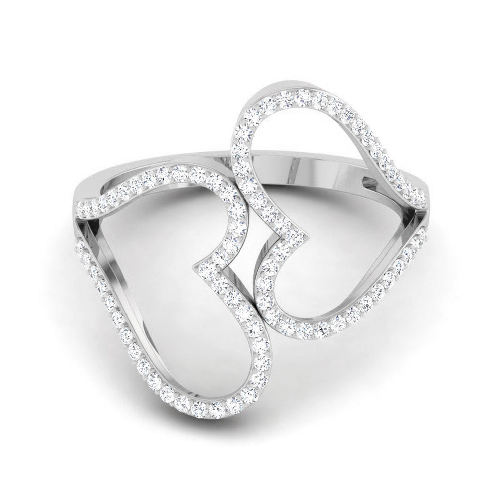 Designer Platinum Heart Diamond Ring JL PT R 8151   Jewelove.US