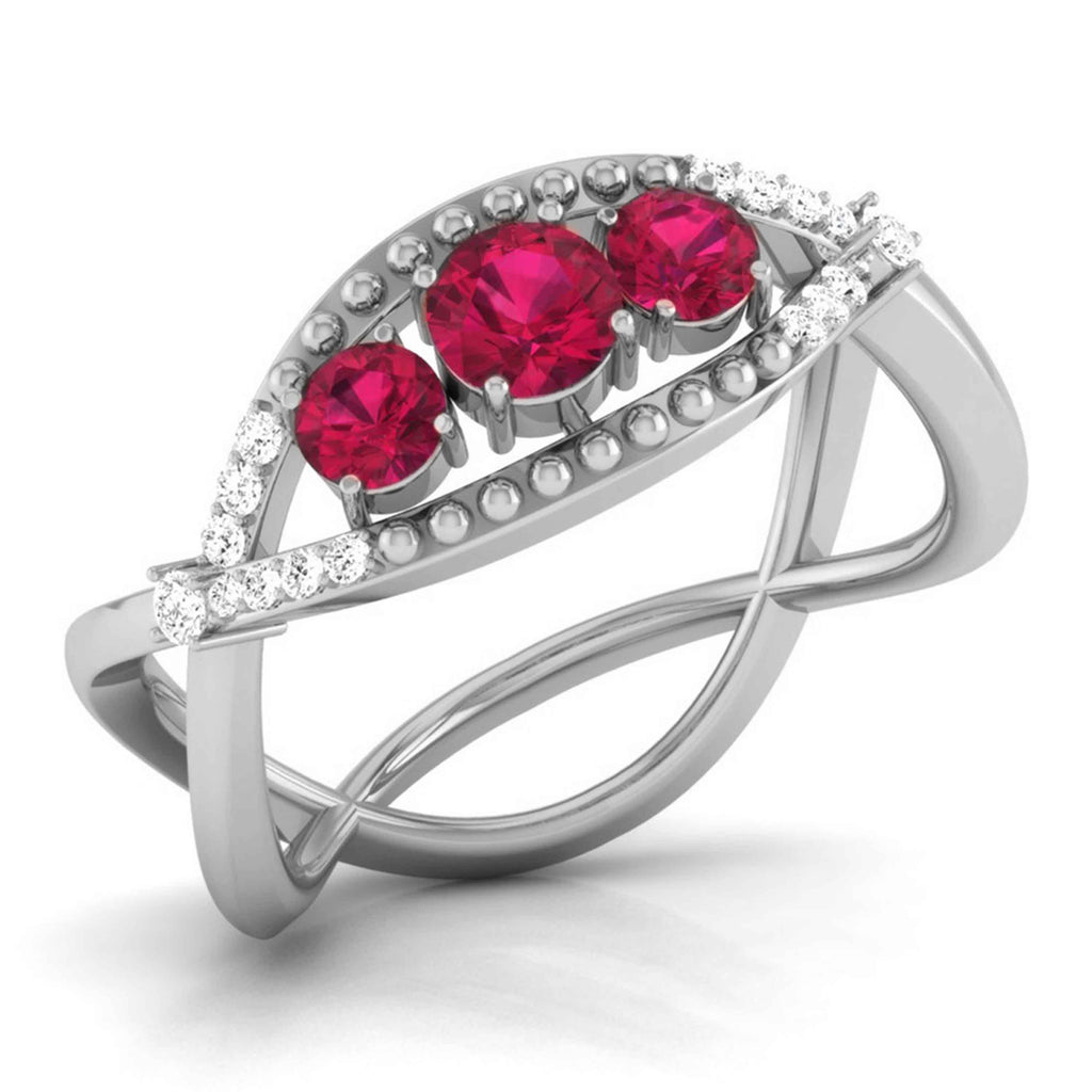 0.25cts. Solitaire Ruby Platinum Diamond Ring JL PT R8155   Jewelove.US