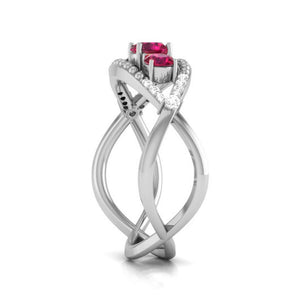 0.25cts. Solitaire Ruby Platinum Diamond Ring JL PT R8155   Jewelove.US